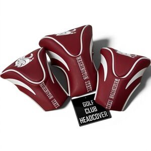 Team Golf Washington State Cougars 3PK Contour Golf Club‎ Headcovers Crimson NEW